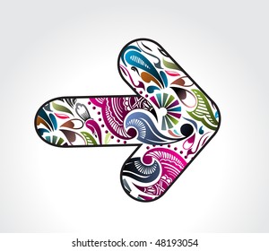 Abstract arrow floral background with used in your own project icon, vector illustration