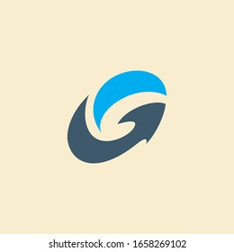 Abstract arrow forming G letter, perfect for personal, and more related.