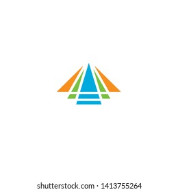 abstract arrow full colour logo template