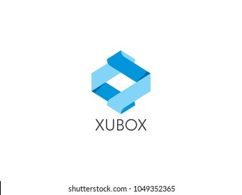 abstract arrow geometric hexagonal cube box logo icon for corporate business, apps, data technology. symbol template Vector illustration.