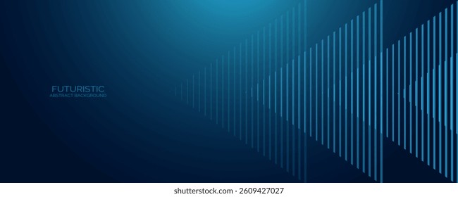 Abstract arrow glowing  lines on blue background. Modern shiny blue geometric lines design. Futuristic technology concept.