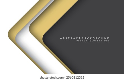 Abstract arrow gold white arrow curve geometric direction on grey with blank space design modern futuristic background vector illustration.