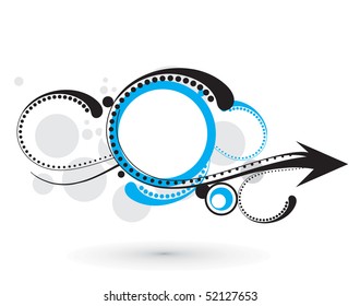 abstract arrow grunge circle banner , vector illustration