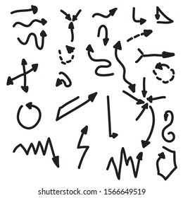 ABSTRACT ARROW HAND DRAWN SET. ICON VECTOR FOR YOUR BUSINESS