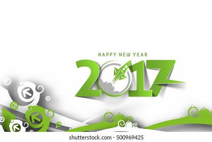 Abstract arrow with Happy new year 2017 text design vector background