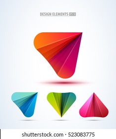 Abstract arrow and heart logo design collection. Can be used for branding, application icon, corporate identity sign.
