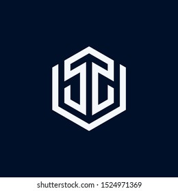 Abstract arrow with hexagon shape logo design icon vector template