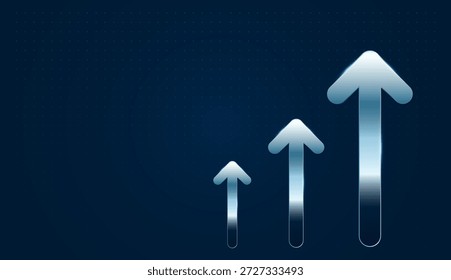 Abstract arrow highlighting direction, goal orientation, and performance growth. and Upward arrow visualizing marketing direction, innovation, and business growth.