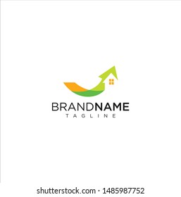 Abstract Arrow House Logo Icon Design Template