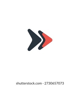 Abstract arrow icons pointing right in modern minimalist design style