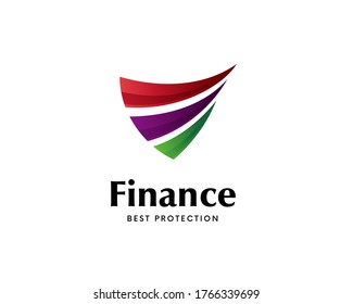 Flecha abstracta aumentar protección seguridad símbolo de logotipo de finanzas ilustración de diseño