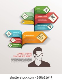 Elemento gráfico de información de flecha abstracta. Ilustración vectorial. se puede utilizar para diseño de flujo de trabajo, diagrama, opciones de número, opciones de paso, diseño web.