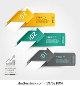 Abstract arrow infographics template. Vector illustration. can be used for workflow layout, diagram, number options, business step options, banner, web design