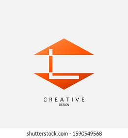 Abstract Arrow  Initial Letter L  Logo Icon. Vector design concept Up Down Arrow shapes with letter logo icon.