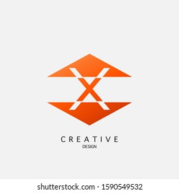 Abstract Arrow Initial Letter x  Logo Icon. Vector design concept Up Down Arrow shapes with letter logo icon.