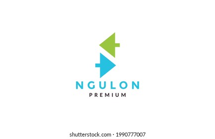abstract arrow letter N logo symbol vector icon illustration graphic design