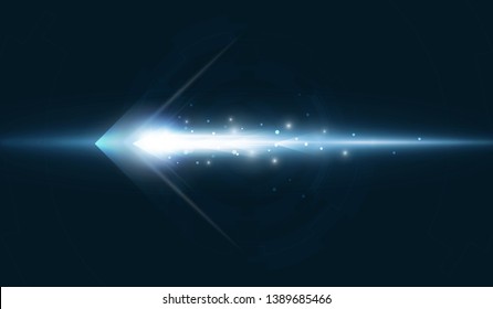 Abstract Arrow Light fire blue out technology background Hitech communication concept innovation background, vector illustration