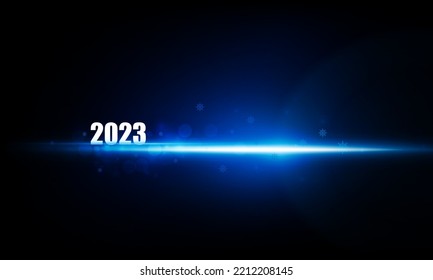 Abstract Arrow Light out 2023 christmas and Happy new year. Vector illustration