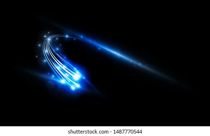 Flecha abstracta Fondo de tecnología de iluminación Hitech concepto de comunicación fondo de innovación, ilustración vectorial