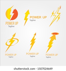 Abstract Arrow Lightning Power Up Logo, Icon, Template For Business Etc - Vector EPS 10 