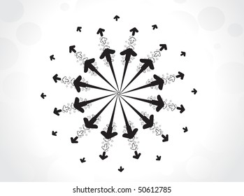 abstract arrow line background with wave halftone background, vector illustration