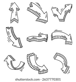 Abstract Arrow Line Button Collection Decorate Set