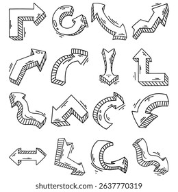 Abstract Arrow Line Button Collection Decorate Set