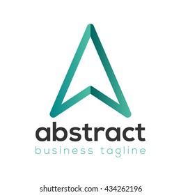 Abstract arrow line logo design with green tones