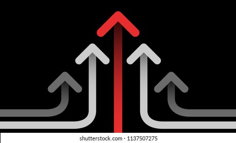 abstract arrow line movement icon and power of business team conceptt