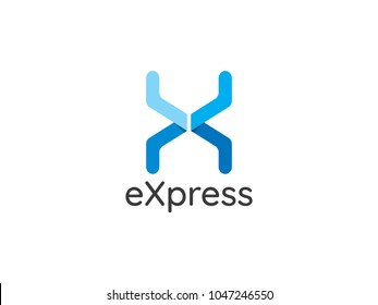 abstract arrow logistic delivery courier transport service logo. initial letter x or money finance and internet thinks concept design.