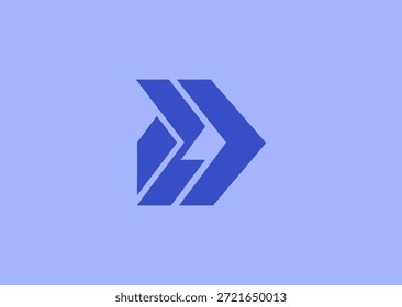 Ein abstraktes Pfeillogo mit klaren Linien und dynamischen Winkeln, die Richtung, Fortschritt, Geschwindigkeit, Fokus und Vorwärtsdynamik symbolisieren