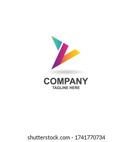 abstract arrow logo color design vector