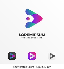 abstract arrow logo colorful gradient 