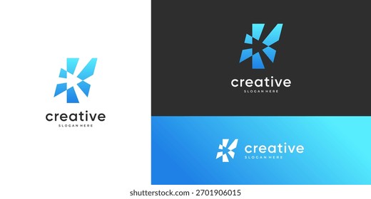 Inspiración Abstractas del concepto del diseño del logotipo de la flecha. flechas creativas del Vector de la Plantilla basada del icono de tres direcciones.