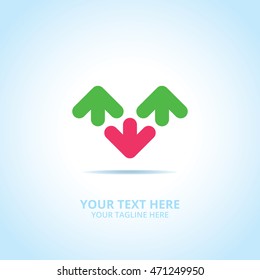 Abstract arrow logo, design concept, emblem, logotype element for template.