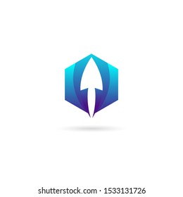 Abstract arrow logo, design template elements