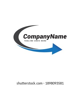 Abstract Arrow logo design template.