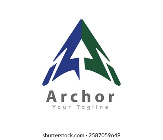 abstract arrow up logo design template business illustration