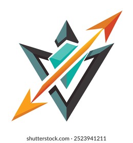 Logotipo de flecha Abstractas en forma de diamante