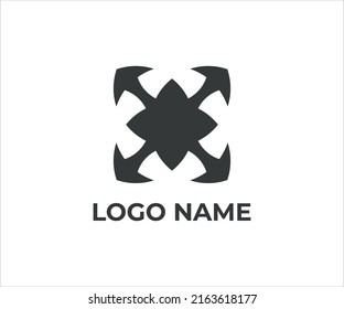 Abstract arrow logo emblem logo with black color