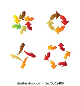 Abstract arrow logo icon design template isolated on white background
