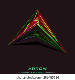 abstract arrow logo, icon isolated illustration