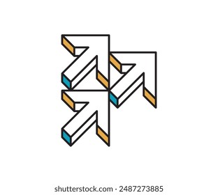 Símbolo Abstractas del icono del logotipo de la flecha para el negocio y la empresa