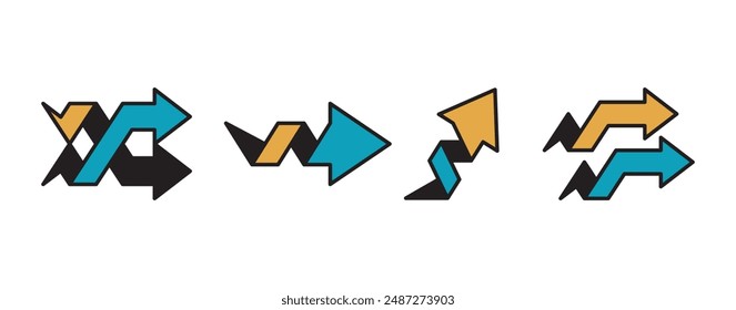 Símbolo Abstractas del icono del logotipo de la flecha para el negocio y la empresa