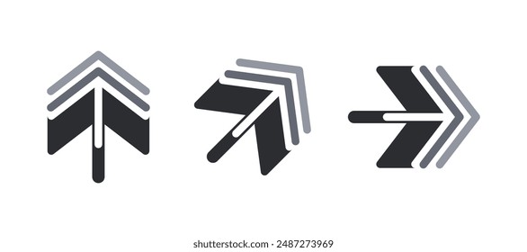 Símbolo Abstractas del icono del logotipo de la flecha para el negocio y la empresa
