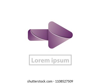 Abstract arrow logo. Material design