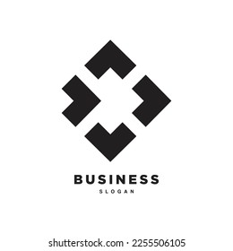 Abstract arrow logo. Arrow out of the box design vector