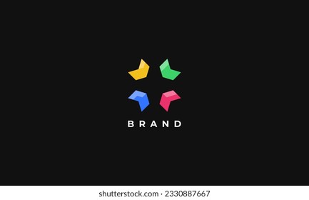 abstract arrow logo pictogram style in colorful