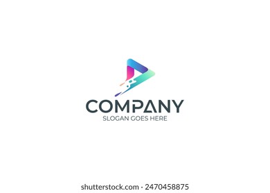 Abstract arrow media play logo with fast movement effect