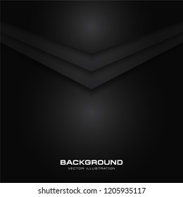 abstract arrow metallic black shiny color black frame layout modern tech design vector template background